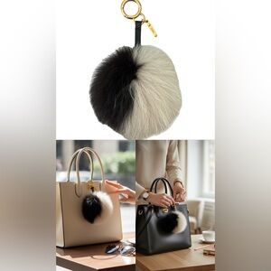 FENDI Two-Tone Fur Pom Pom Bag Charm